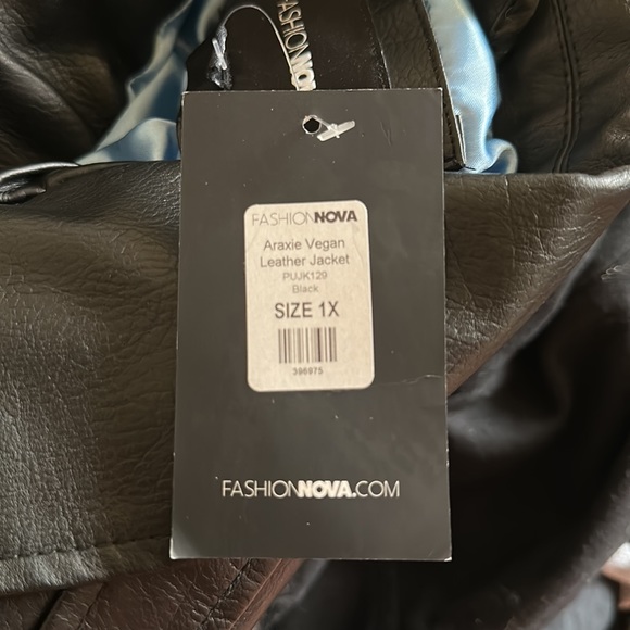 Black fashion nova leather jacket- XL - Picture 5 of 5